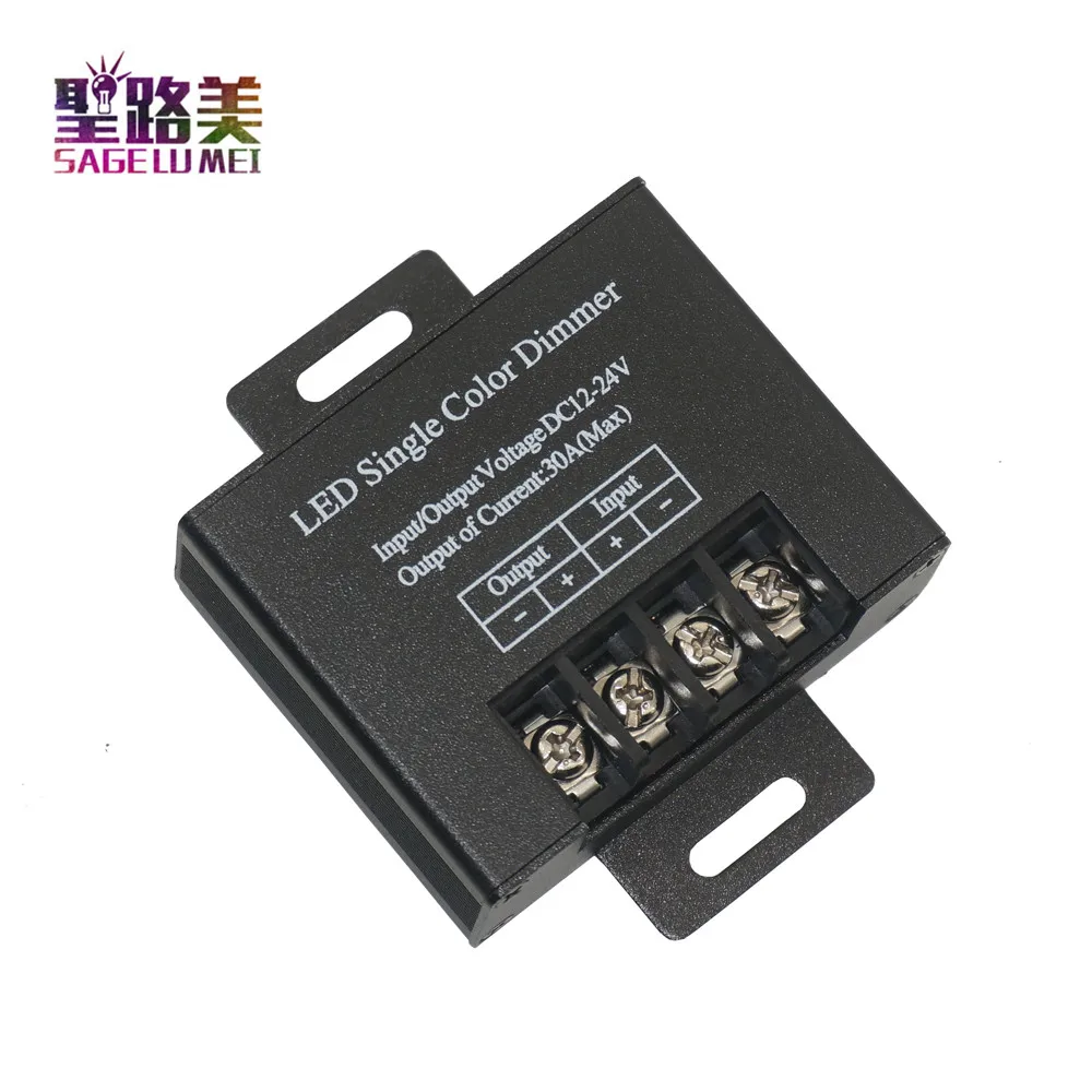 Одноканальный светодиодный регулятор яркости DC12 24V 30A с 3 клавишным беспроводным