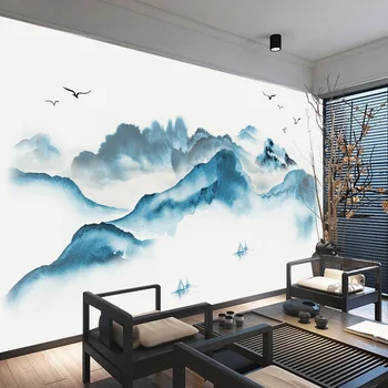 

Chinese Landscape Wall Sticker home decor living room Mountain Vintage Poster Room decoration Aesthetic Bedroom Wallstickers