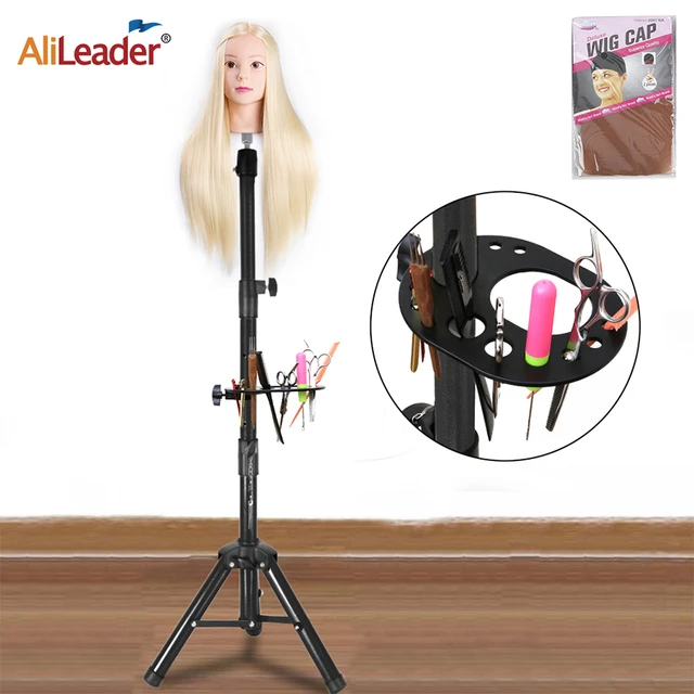 Adjustable Wig Tripod Canvas Head  Mannequin Head Wig Tripod Stand -  Training - Aliexpress