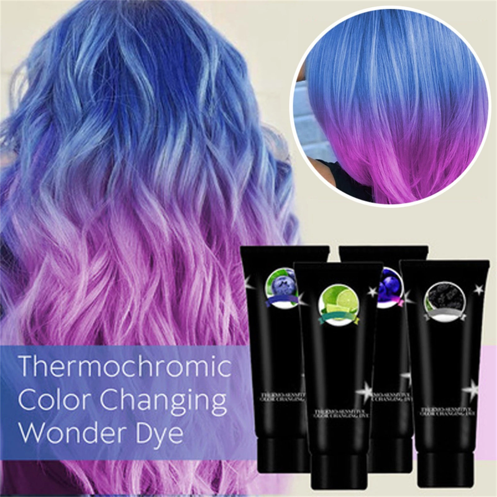 60ml Thermochromic Color Change Hair Dye Semi Permanent Paint Magical