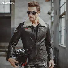 Kожаная куртка мужская авиаторские жакеты из натуральной кожи, летные куртки в стиле ВВС, кожаный жакет из свиной шкуры, мотоциклетная куртка, байкерское пальто