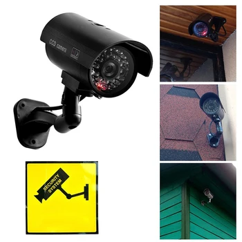 

Fake Camera Power Outdoor Indoor Simulation Dummy Camera Waterproof Secure Surveillance Bullet with Flashing LED Light