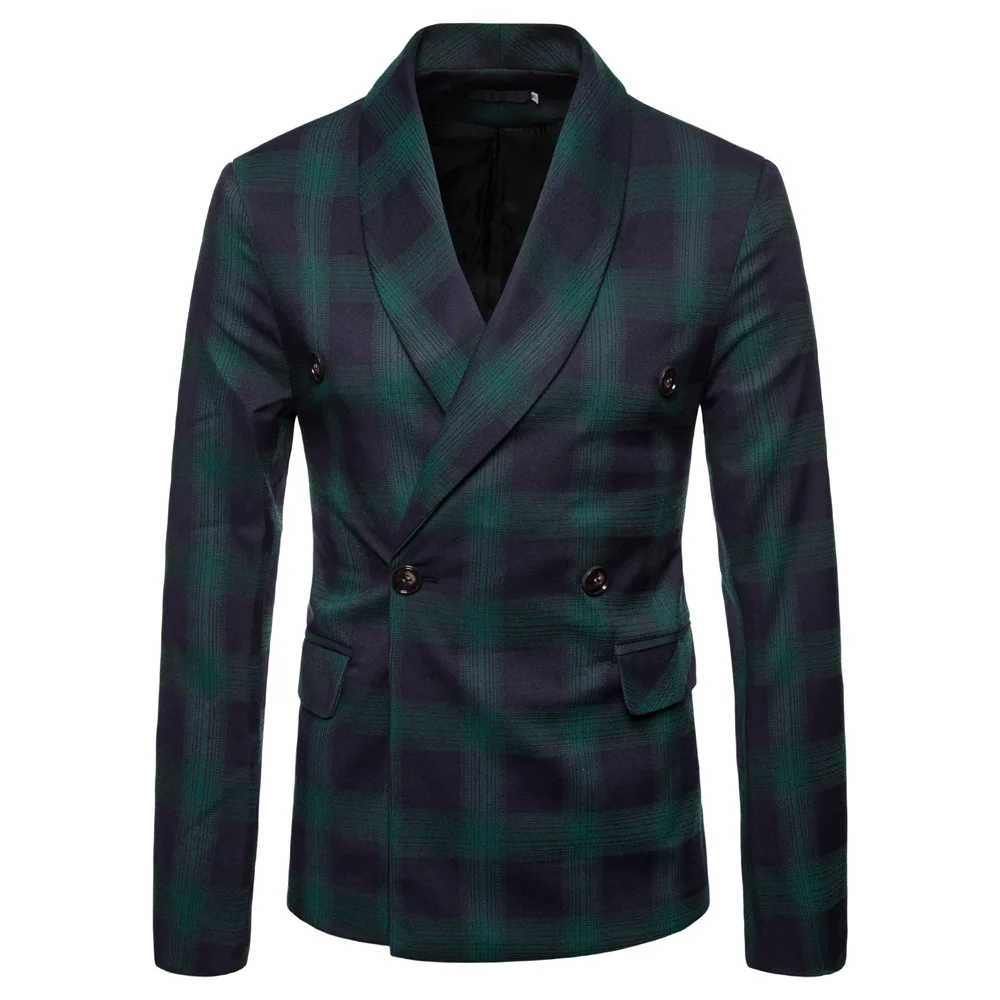 

2019 Spring MEN'S Suit-Style Plaid MEN'S Suit Men Gentleman Suit Jacket 9636