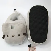 Cartoon Full Covered Cat Slippers Warm Winter Slides Soft Plush Doll Indoor Cute Anime Bedroom Shoes For Man Woman Home Use - Image 3