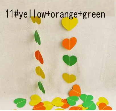 11yellow orang green 4 метра с сердечками бумажный флаг вечерние гирлянда с колокольчиками декоративная Растяжка овсянка для дни рождения и свадьбы - Цвет: 11yellow orang green