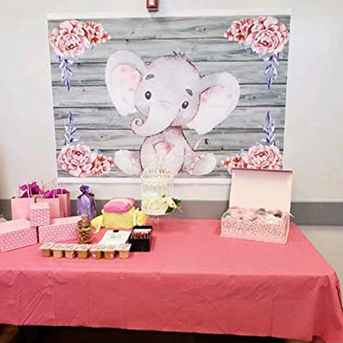 

Holiday Decorations Horizontal Version Photography Cloth Background Cloth Flower Elephant Child Birthday party photography props
