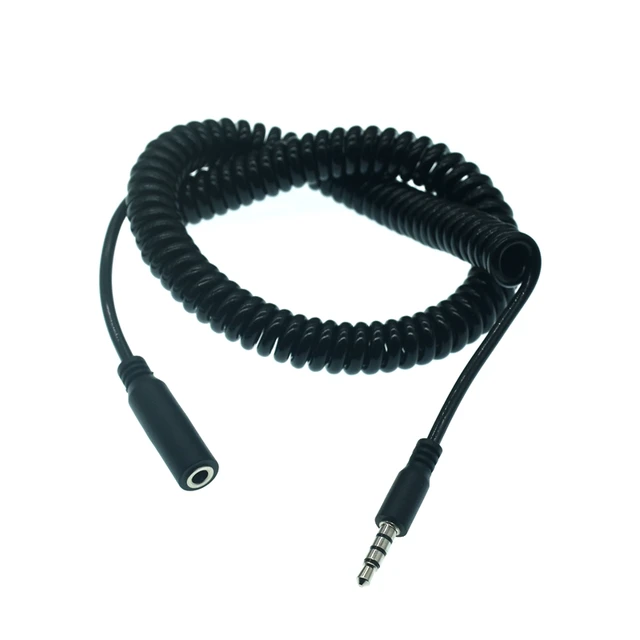 JuicEBitz® Retractable Braided AUX Cable - 3.5mm To 3.5mm Coiled Stereo Audio Lead (3 Year Warranty)