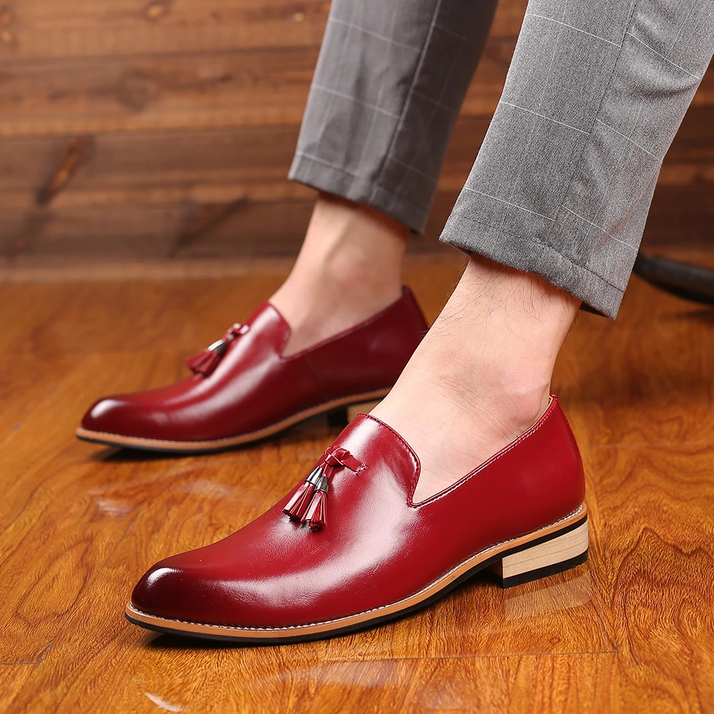 Men's PU Leather Business Dress Shoes Formal Wear Shoe Men Invisible Increase Soft Lining Casual Big Size 47 | Обувь