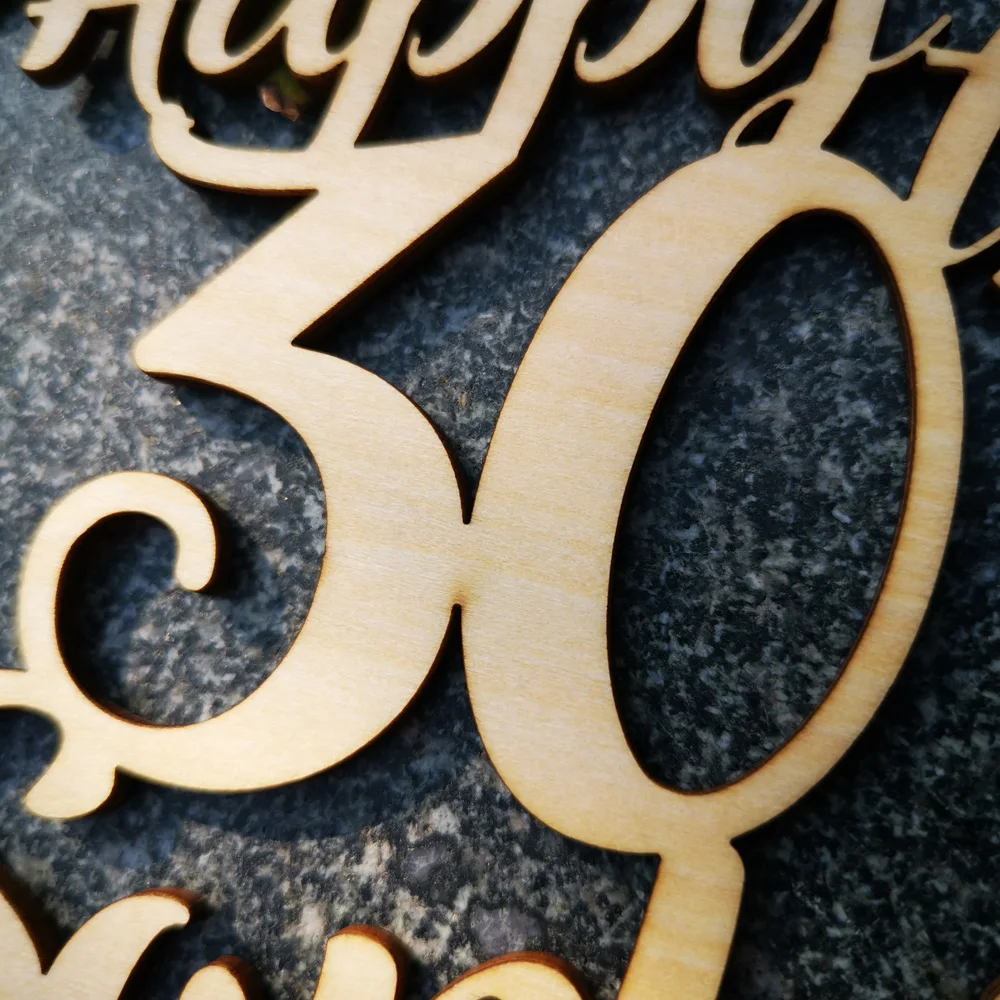 Personalized Wooden Happy Birthday Cake Topper,Custom name and Age Acrylic Goldsilver,Birthday Cake Topper Party Decorations (6)