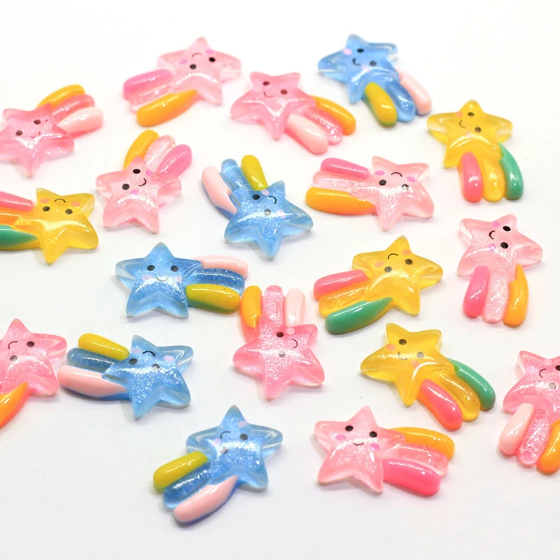 

Happy Monkey 10pcs Glitter Star Slimes Additives Charms Resin Accessories DIY Decor for Fluffy Cloud Clear Crunchy Slime Clay