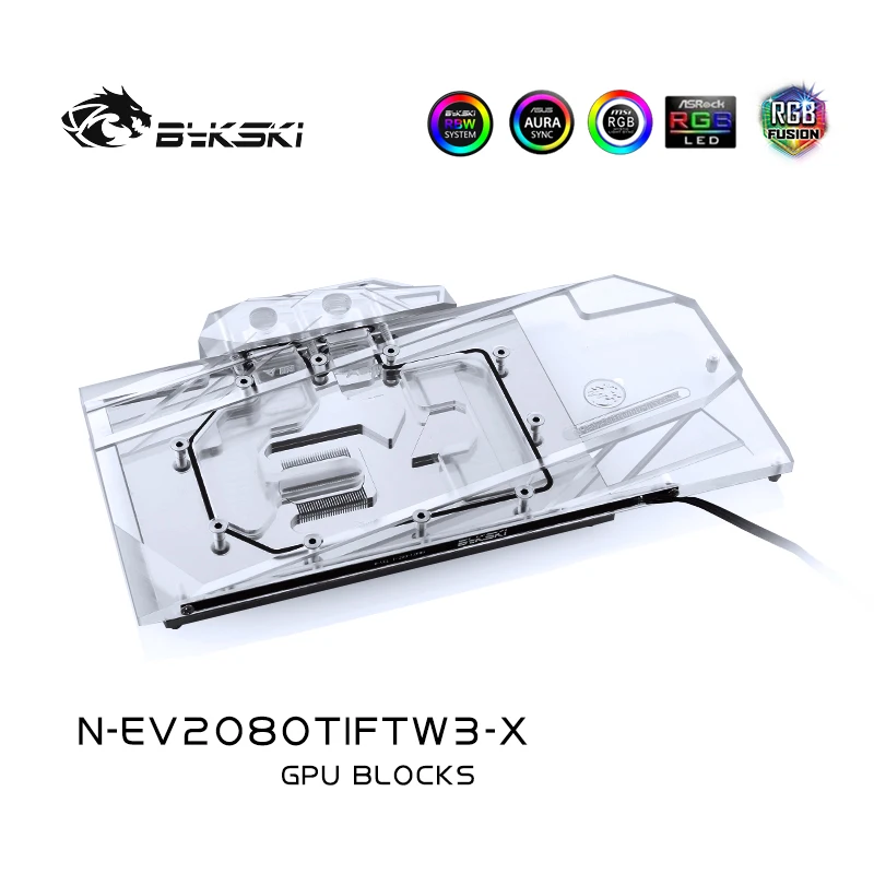 Bykski gpu кулер для EVGA RTX2080TI FTW3 VGA блок водяного охлаждения 5 в 3pin/12 В 4pin синхронизация