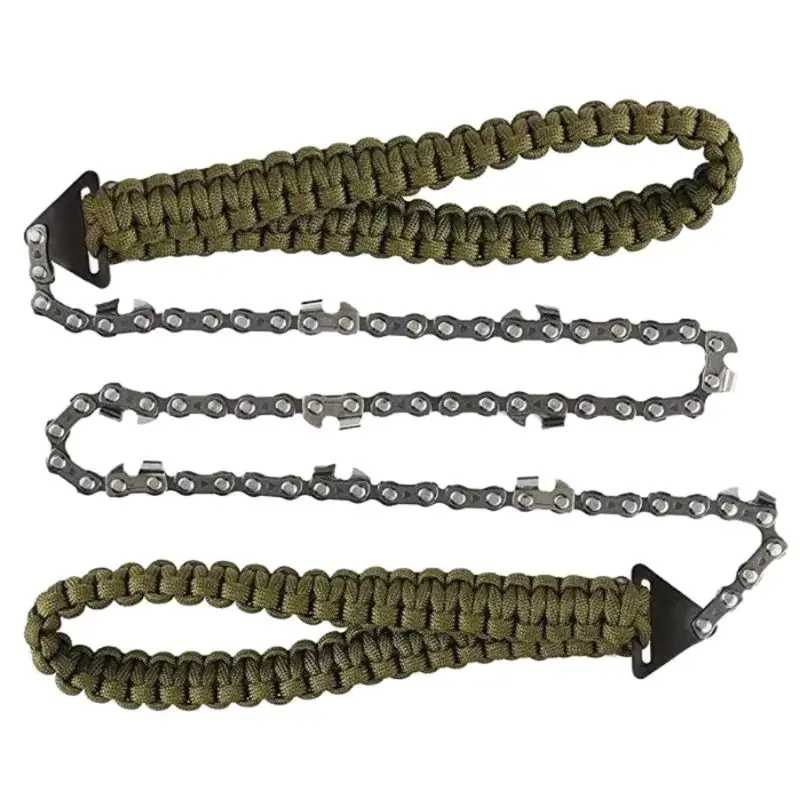 Braided Handle Portable Survival Chainsaw Emergency Pouch Garden Outdoor Hand-drawn Logging Chain Camping Pocket Tool | Инструменты