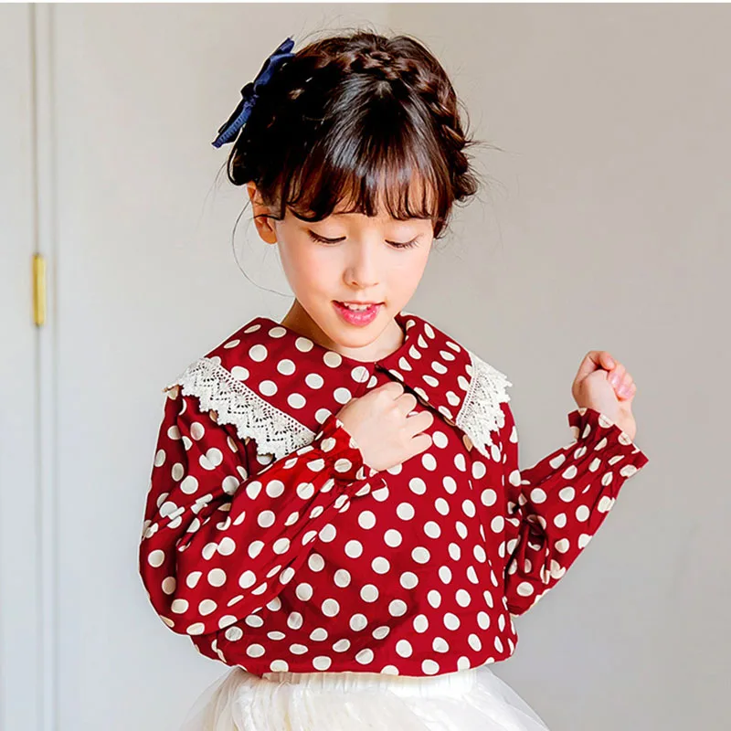 Back To School Clothing Teens Girls Blouse Shirt Autumn Kids Cotton Children Tops Shirts For Girl Clothes Cute Fashion | Мать и ребенок