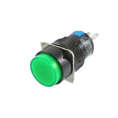 

250VAC/3A 30VDC/5A SPDT 3 Terminals Momentary Green Round Push Button Switch