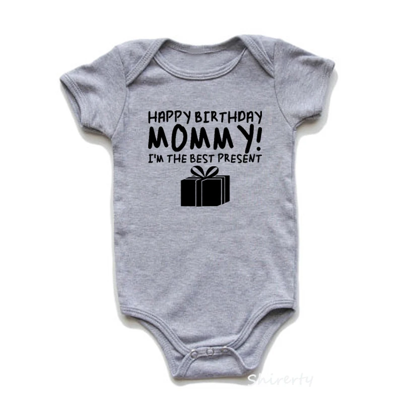 Shirerty Happy Birthday Mommy новорожденный комбинезон для младенцев мальчиков девочек короткий рукав комбинезон хлопок летняя одежда наряды