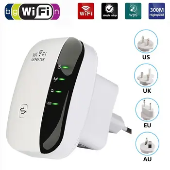 

WiFi Signal Range Booster 300Mbps Wi-Fi Amplifier Wireless Network Extender Amplifier Internet Repeater
