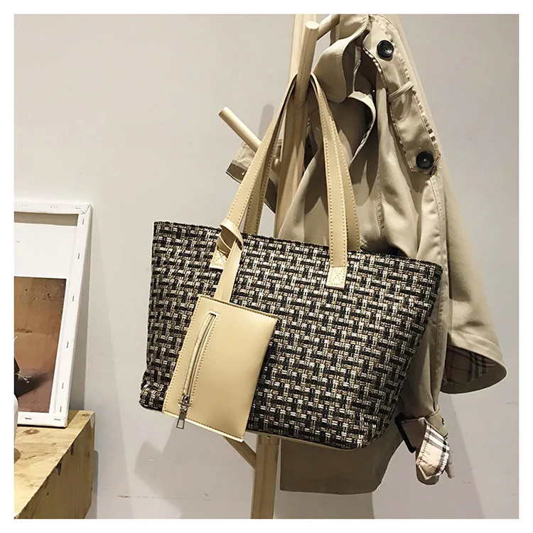 

Bag Women's 2019 New Style Weaving Bucket Bag Quality Leisure Bag Large Capacity Versatile Handbag Bag