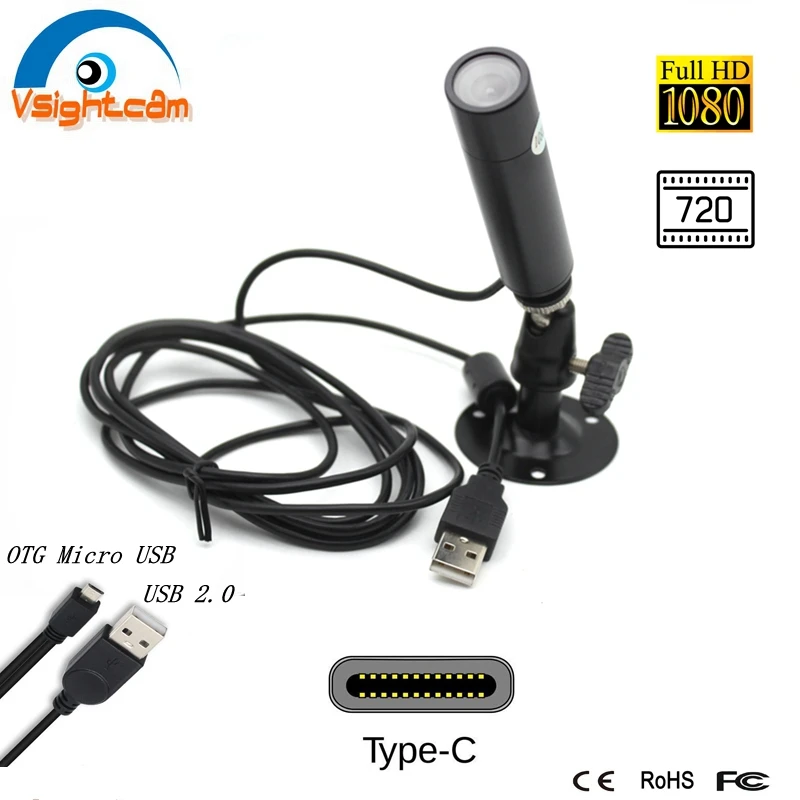 USB Type C OTG Mini Bullet камера 1080P 720P 2 0 мини для промышленного тестирования Android