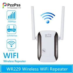 Répéteur WiFi sans fil PzzPss, routeur 2.4G 300Mbps, amplificateur de Signal réseau WR229 b/g/n 2 antenne, Booster WiFi domestique 