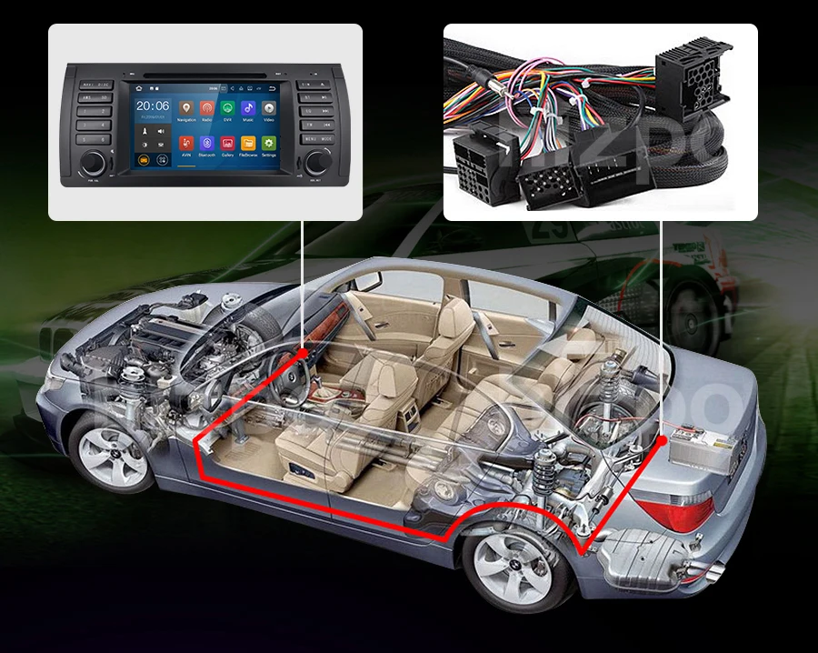 Top 7"Quad Core 1 Din AutoRadio Car Dvd-speler Multimedia for BMW E39 bmw x5 e53 Android 9.0 Gps-navigation Head unit 2+16GB Wifi 4G 3
