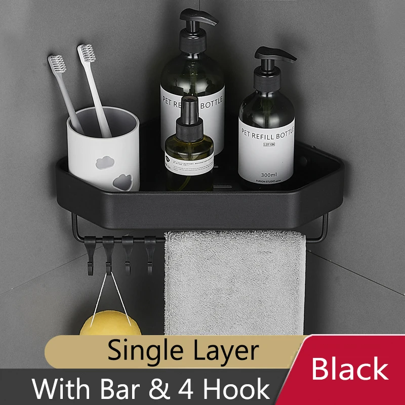 Bathroom Storage Shelf Rack Wall Mounted