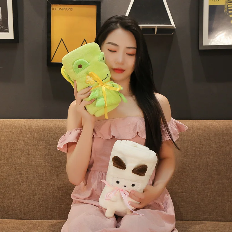 

Cartoon Small Blanket Baby Nursery Children Blanket Coral Velvet Summer Air Conditioner Blanket Nap Blanket Animal Roll Carpet