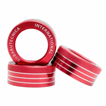 

Decorations Trim Knob Knob Red Vehicle 3Pcs Control Volume Cover Rings
