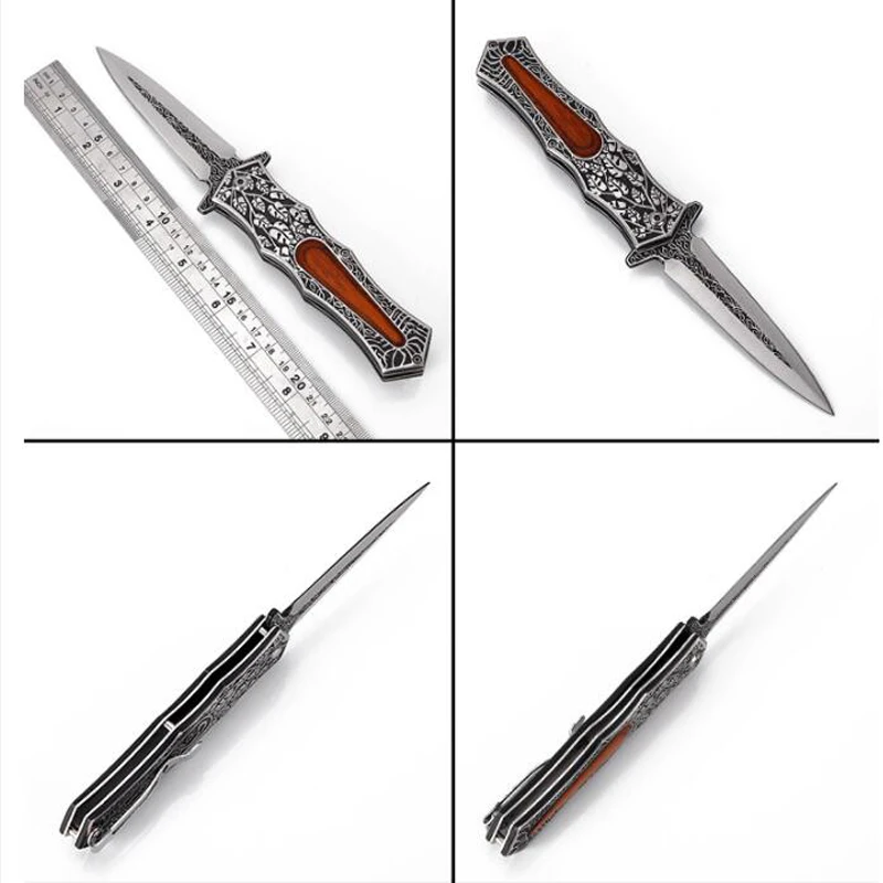 8 2 Utility Folding Knife 8cr14mov Blade Rosewood Steel Handle Survival Pocket Knives Outdoor Camping Knife Hunting Edc Tools Knives Aliexpress