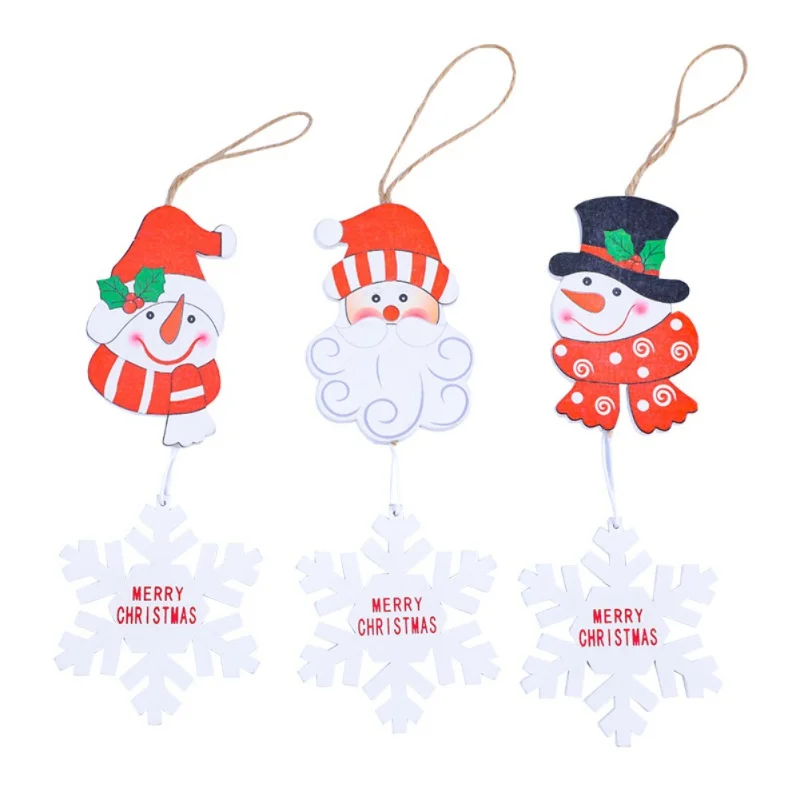 

Christmas Gift Desk Wooden Tree Cartoon Shape Decoration Christmas Tree Pendant New Year Cute Ornaments