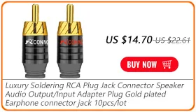 20 шт./10 пар позолоченный RCA разъем RCA штекер адаптер видео/аудио разъем Поддержка 6 мм кабель черный и красный 20 шт