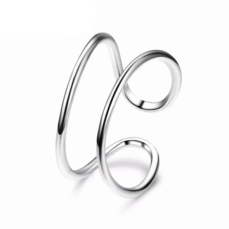 

Double Line Rings for Women Minimalism Punk Vintage Open Adjustable Antique Statement Rings Bohemian Wedding Jewelry Gifts