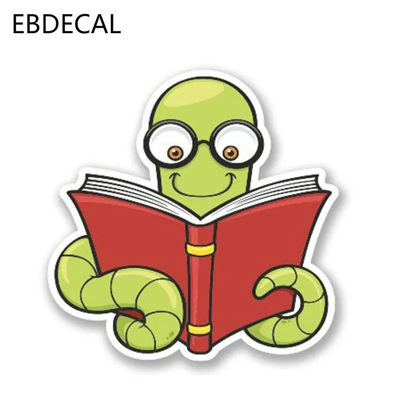 Ebdeckle милый гик книга червь Виниловая наклейка для Авто/бампера/окна/стены