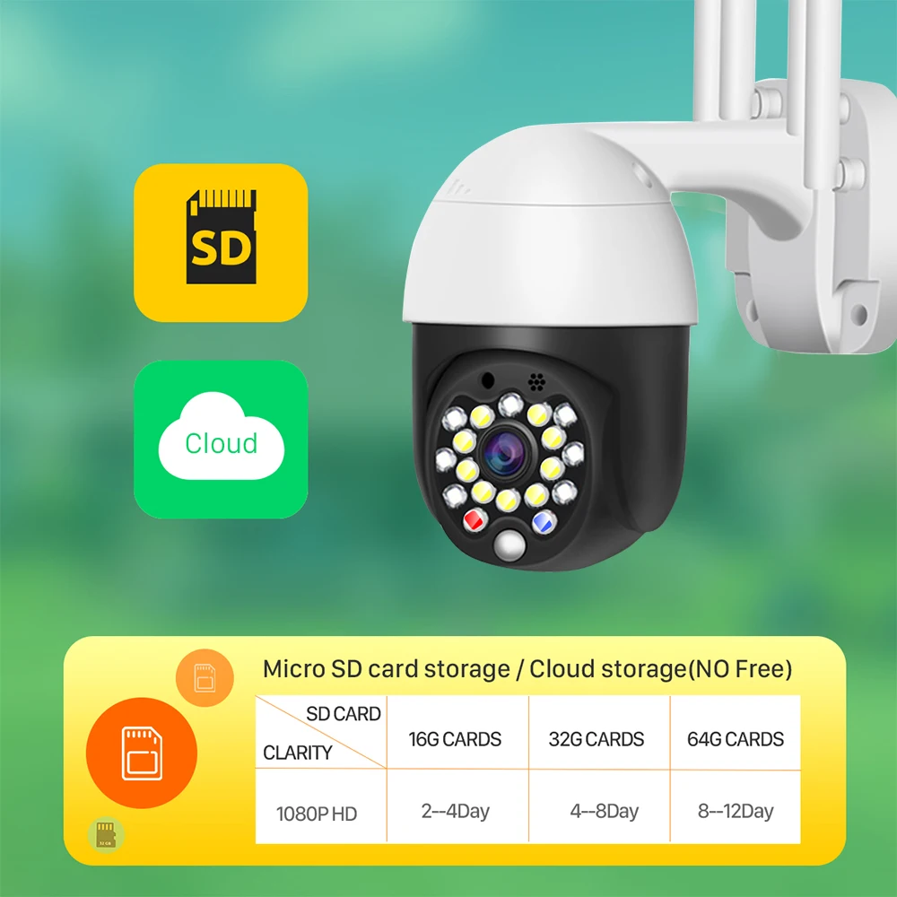 

1080P Cloud Wifi PTZ Camera Outdoor 2MP Auto Tracking Home Security IP Camera 4X Digital Zoom Speed Dome Camera with Night visio
