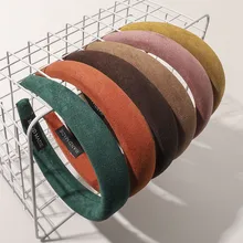 

Vintage Suede Padded Headbands for Women Wide Bezel Hairbands Non-slip Thick Hair Hoop Girls Sponge Headwear Hair Accessories