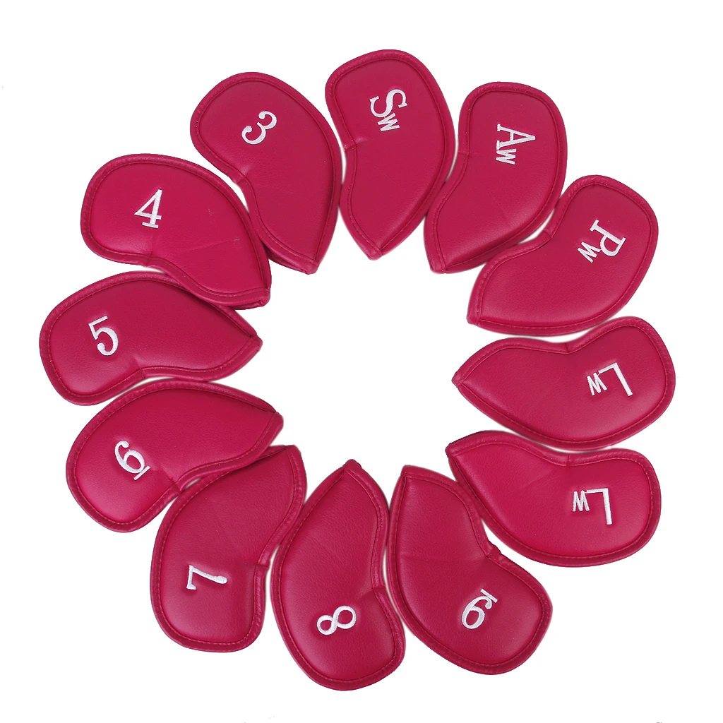 

2 Sets PU Leather Golf Club Head Cover Wedge Iron Putter Protective Headcovers
