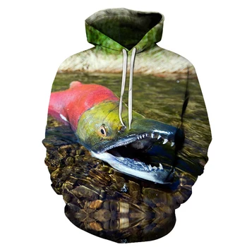

New Fashion 3D Fishing Printed Sweatshirt Mens Fish Design Streetwear Spring Autumn Long Sleeve Pullover Homme Drop Ship