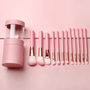 

12Pcs/set PINK Makeup Brushes Set Make Up Tools Foundation Powder Eyeshadow Blending Eyebrow Eyelash Eyeliner Brushes Holder