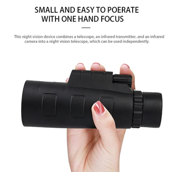 

40X60 Zoom HD IR Night Vision Monocular Infrared Binoculars Telescope Phone Holder Tripod for Hunting Camping Hiking