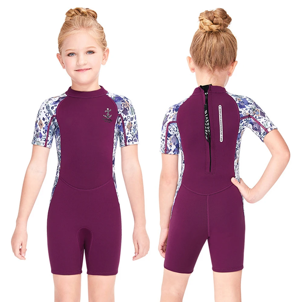 

Neoprene Girls 2.5MM Wetsuit Children Rash Guard Swimming Windsurf Kitesurf Surf Kids Scuba Diving Clothes Bathing Suit Swimsuit