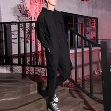 Новые европейские и американские мужские рабочие комбинезоны мужские модные повседневные свободный спортивный костюм мужские простые комбинезоны костюмы