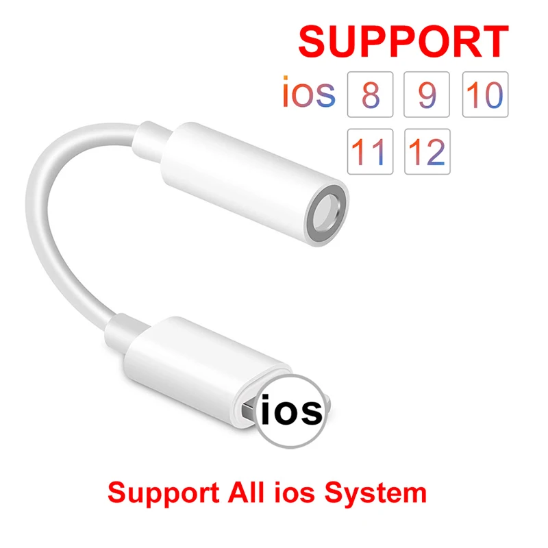 Aux аудио адаптер для iPhone X XS Max XR 5s 7 8 6 6S Plus 3 5 мм гарнитура адаптеры IOS 12 11 9 10 система