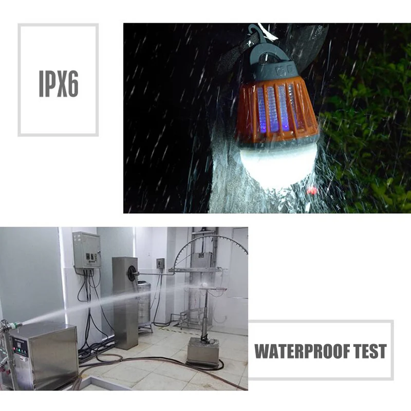 2-in-1 Camping Lantern Tent Light Portable IPX6 Waterproof Mosquito Killer LED Lantern with Hook WWO66