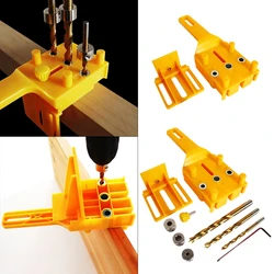 69HF 6/8/10 mm Wood Doweling Jig Punch Locator Drill Guide Handheld Woodworking Pocket Hole Jig Kit Drill Hole Puncher