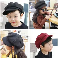 Однотонная Мягкая шерстяная Кепка унисекс с геометрическим рисунком, повседневный берет на весну, осень, зиму, Повседневная шапка для родителей и детей