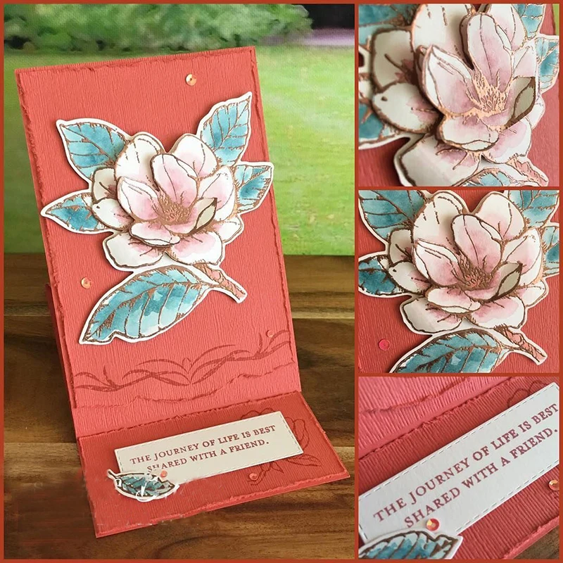 mothers day clear stamps Good Morning Magnolia no.1 flower Clear Stamp and Dies for Scrapbooking Card Album Making Metal Cutting Dies and Stamps Set word stamps for card making