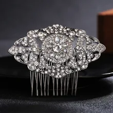 Свадебные гребни для волос повязка на голову зажимы серебристого цвета женские головные уборы хрустальные свадебные аксессуары для волос FS76