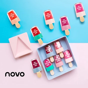 

NOVO Brand 6 Colors batom Super Ice Cream Lip Gloss Waterproof Long Lasting Makeup Liquid Lipstick Sweet Red Lip Tint