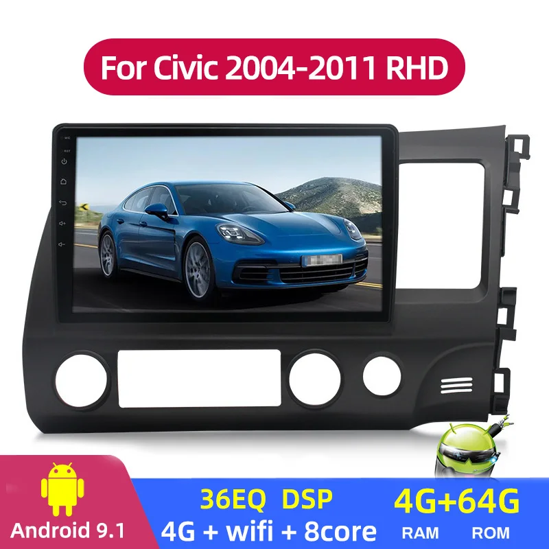Android 9 1 автомобиля GPS Bluetooth навигации мультимедиа головное устройство для Honda Civic
