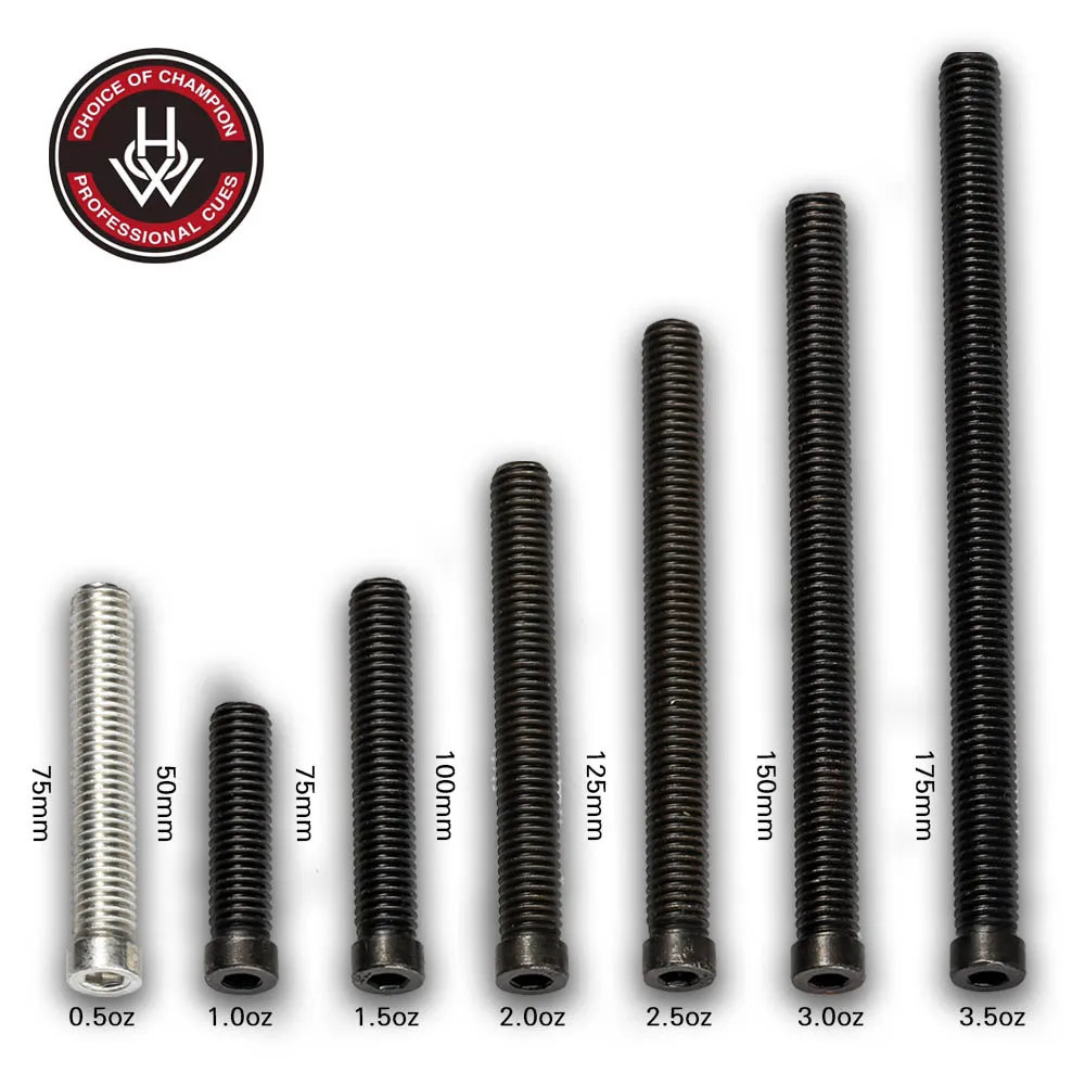 HOW Billiard Cue Weight Bolt Professional Adjust Weight 6 Pieces of Weight Bolt Iron Multiple Choice Durable Billiar Accessories