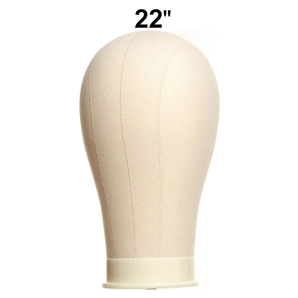 Beige 22 inch Тренировочный манекен голова холст блок голова дисплей Стайлинг манекен голова парик стенд парик голова стенд 21 22 23 дюймов - Цвет: Beige 22 inch